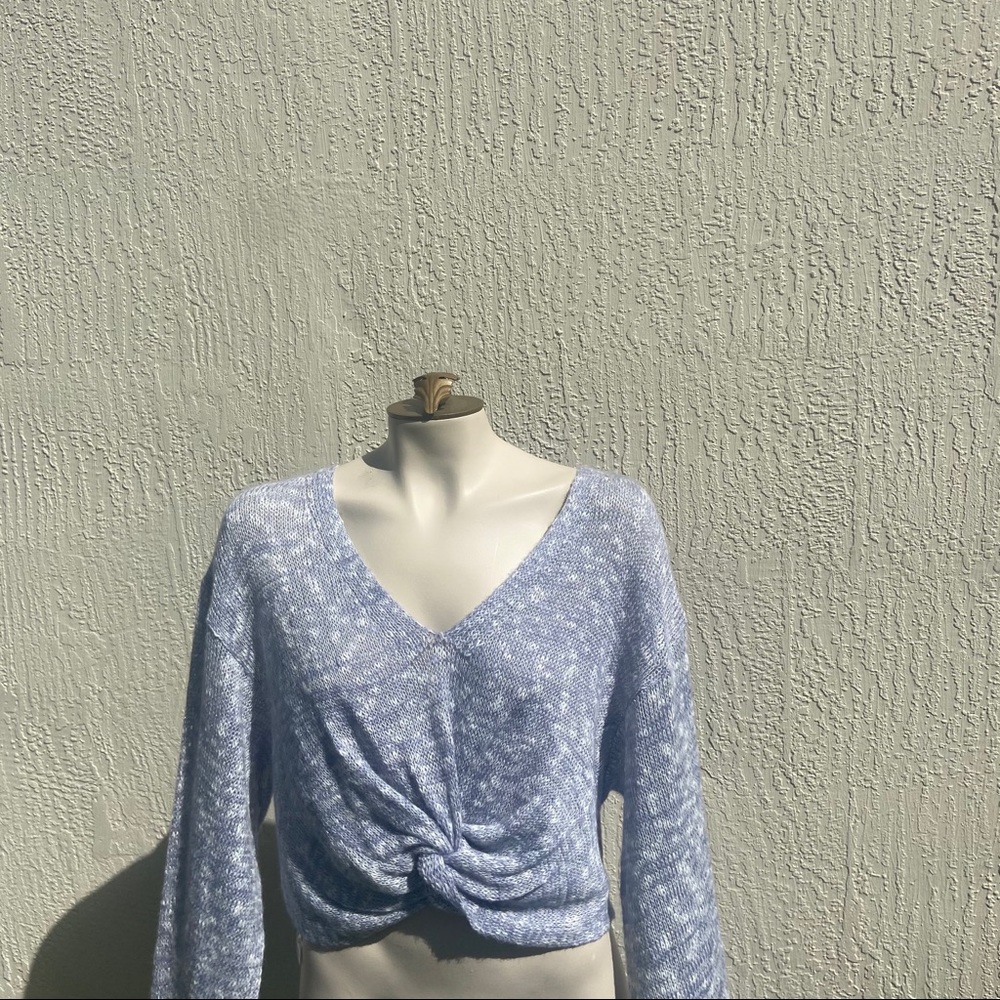 BCBG blue and white knit sweater